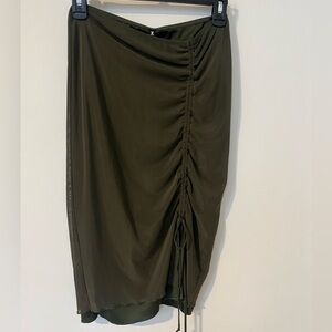 motel rocks green sinched midi skirt